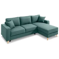 Ecksofa Lyon Stoff Blau Azur