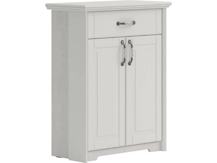 Schuhschrank GOODPRODUCT Evergreen , weiss (elfenbein weiß), B:79cm H:100,7cm T:38,5cm, Schränke, Schuhschrank, hochwertig UV lackiert, Soft-Close-Funktion