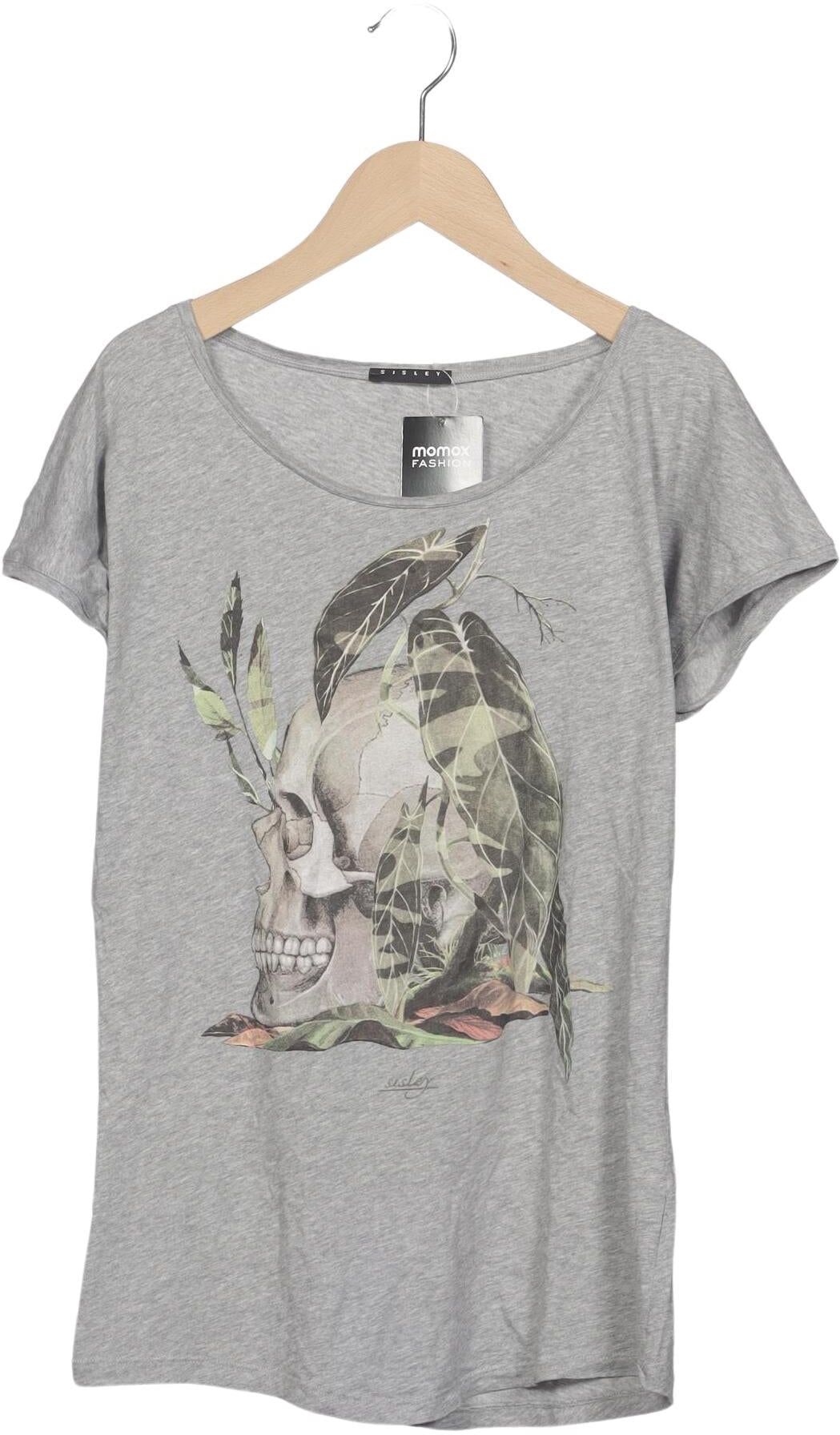 Sisley Damen T-Shirt, Grau, Gr. M, kein / Etikett - Second Hand