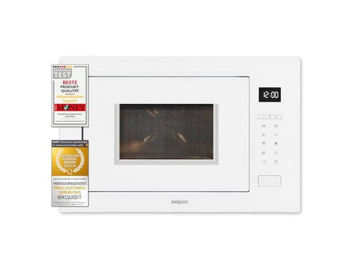 Exquisit EMW25-G-020 weiss 60cm Einbaumikrowelle Grillfunktion Touch Timer Schnellstart