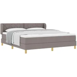 vidaXL, Boxspringbett, Boxspringbett Mit Matratze Stoff Taupe (180 x 200 cm)