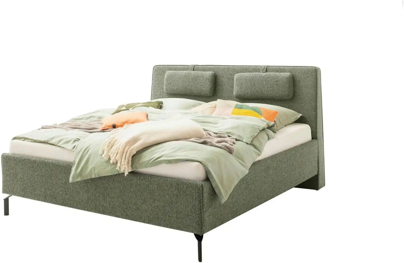 SCHÖNER WOHNEN Kollektion Polsterbett mit Bettkasten  Madrid ¦ grün ¦ Maße (cm):