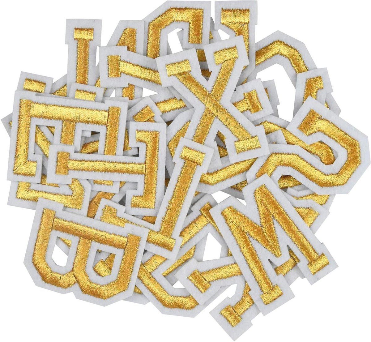 Set van 52 gouden strijkletters A-Z voor borduren op kleding, tassen en hoeden