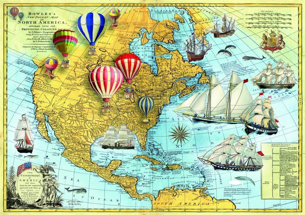Bluebird Puzzle Puzzel van Noord-Amerika 1500 stukjes