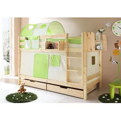 TiCAA Etagenbett "Marcel" Kiefer Natur Classic