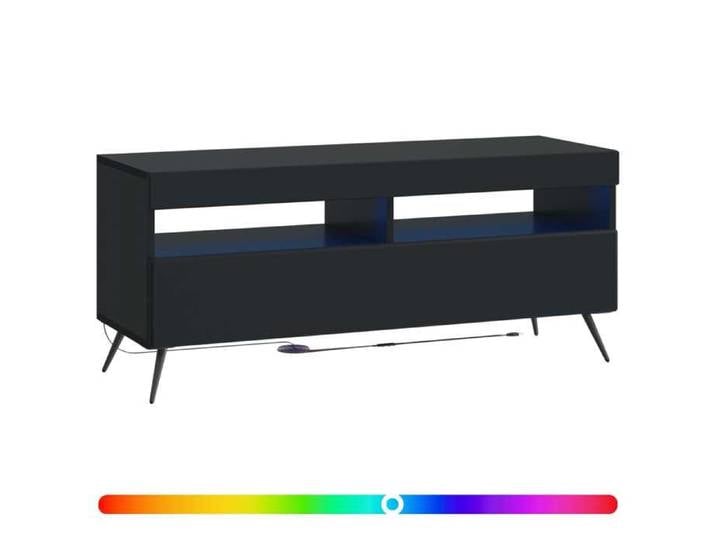 Meuble - Armoire TV - Noir - Meuble TV LED Noir Bois d'ingénierie_22336