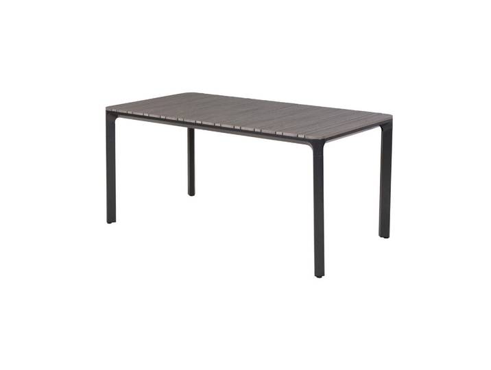 Gardenson Gartentisch, Grau, Graphitfarben, Metall, Kunststoff, rechteckig, Flachrohr, 90x77x160 cm, Gartenmöbel, Gartentische, Gartentische