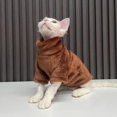 Inspired Finds Cozy Turtleneck Cat Sweater For Hairless Cats, Maine Coons & Small Dogs coffee s