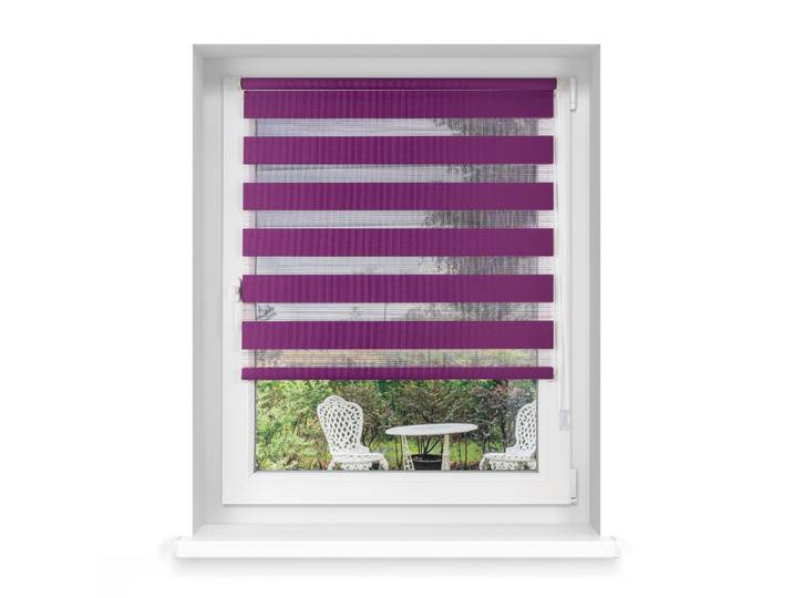 Klemmfix Doppelrollo / Duo Rollo 100x150 cm aubergine VICTORIA