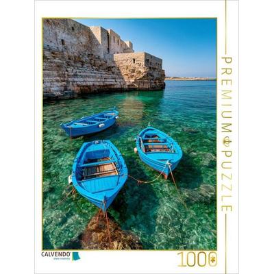 CALVENDO Puzzle Monopoli, Apulien - Traditionelle Fischerboote im historischen Hafen | 1000 Teile Lege-Größe 64x48cm Foto-Puzzle für glückliche