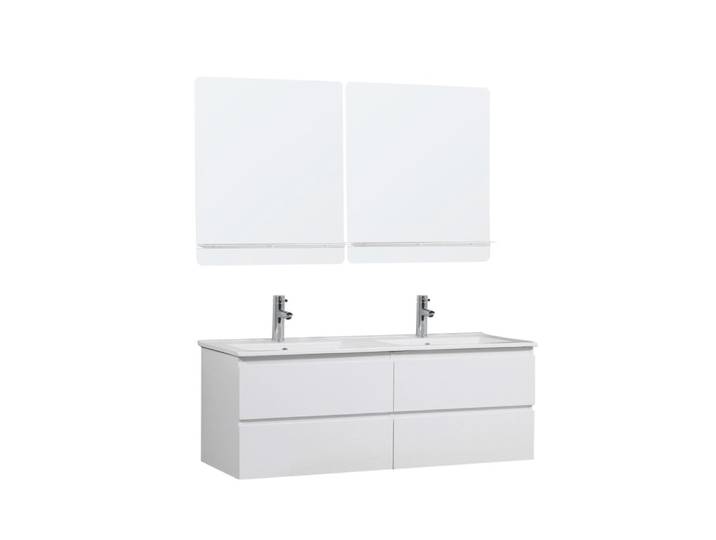 Ensemble double vasque 120cm avec vasque, robinets et miroirs