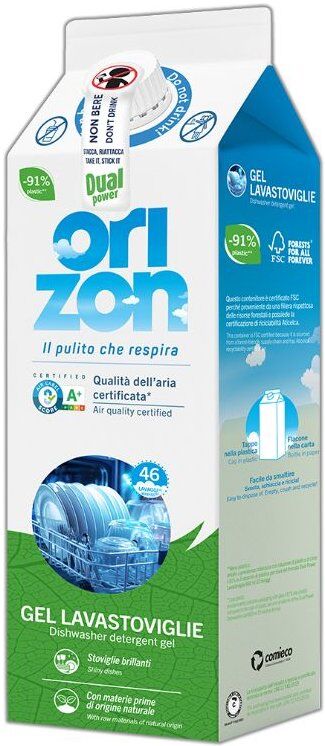 Detersivo lavastoviglie Dual Power DPOR040 ORIZON Gel Te Verde e Aloe