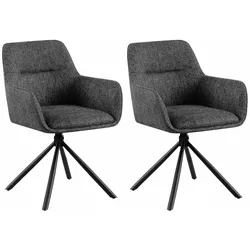 CLP 2er Set Stuhl Tipton Stoff   Farbe: dunkelgrau