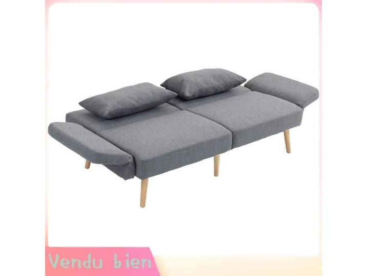 LIA Canapé convertible clic clac 3 places lin gris