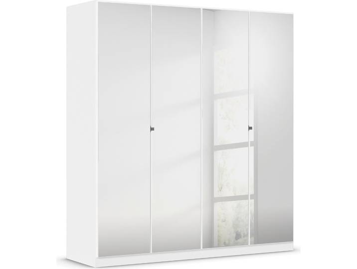 Drehtürenschrank, Holzwerkstoff, Alpinweiß, 181×197×54 cm, Mit Spiegelfront, Landhaus, Rauch