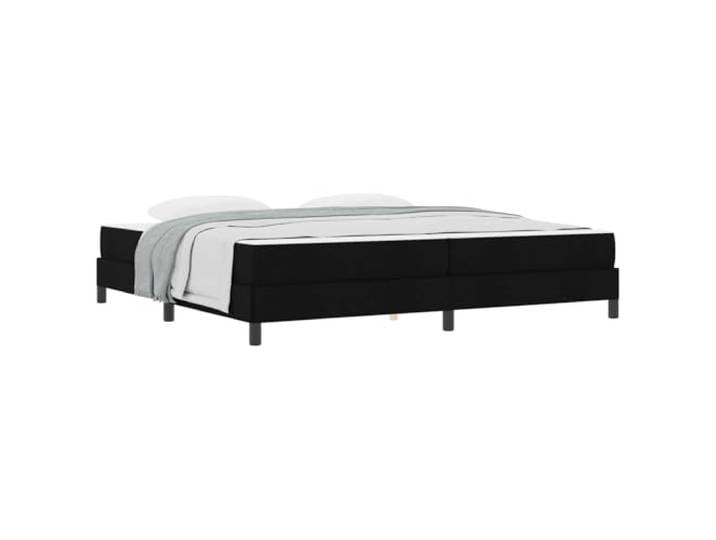 PUGYNBK Boxspringbett, 200 x 200 cm, Schwarz, mit Matratze Atmungsaktiver Stoffbezug, Taschenfederrost, Holz- und Metallrahmen, minimalistisches Design