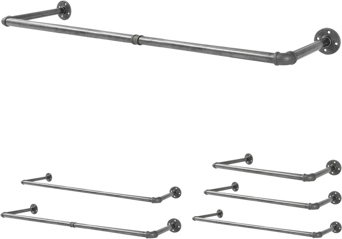 Industrieel kledingrek voor wandmontage - Kapstok garderobe - 30 x 150 cm