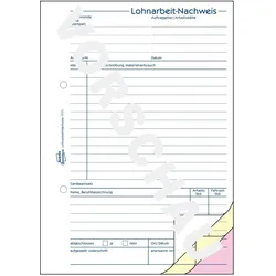Avery, Formular, Formularbuch Lohnarbeitsnachweis