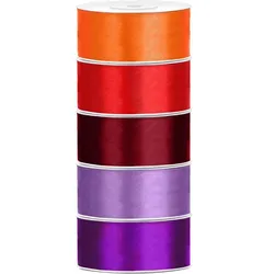 Satin Geschenkband 25mm 5 Farben je 25m lang orange rot weinrot Lavendel lila Schleifenband Geschenkverpackung Geburtstag Hochzeit Weihnachten