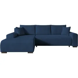 ECKSOFA Nelly mit Bettkasten und Schlaffunktion, Cordstoff in L-Form