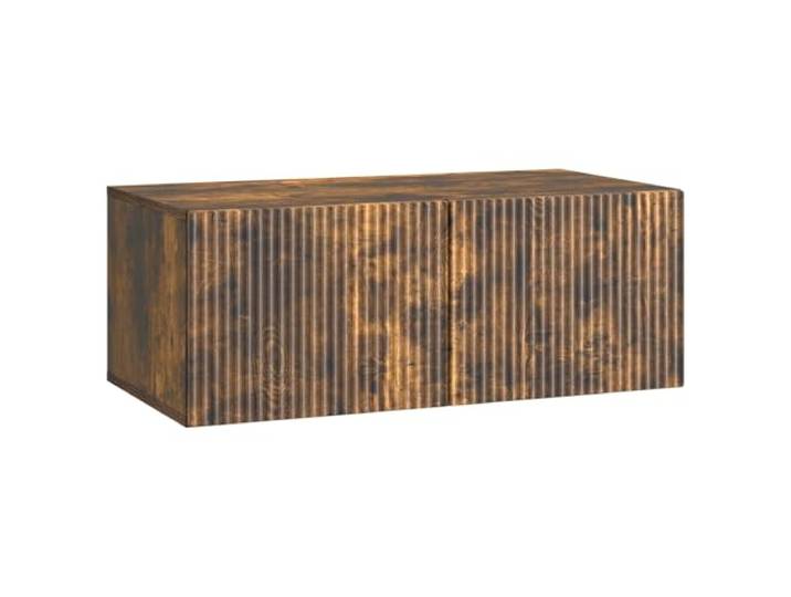 KGHERMDF Wandmontierter TV-Schrank Geräucherte Eiche 78,5 x 41 x 30 cm Drehflügeltür, Holzwerkstoff, Platzsparend, Wohnzimmer, Feuchttuch Pflege