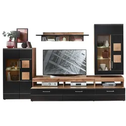 Innostyle Wohnwand Sonate Lack Schwarz