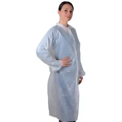 Schutzkittel Ampri, Besuchermantel Einweg PE weiß Besucherkittel 115 cm Länge