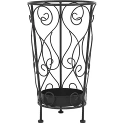 vidaXL Regenschirmständer Vintage-Stil Metall 26 x 46 cm Schwarz