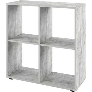 Vicco Bücherregal Tetra, beton grau, aus Holz, 4 Fächer, 72 x 73 x 29cm
