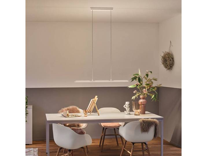 Paulmann Smarte Hängelampe Lento, dimmbar, weiß / opal, für Wohn- / Esszimmer, Aluminium, Modern, Smart Home Pendelleuchte