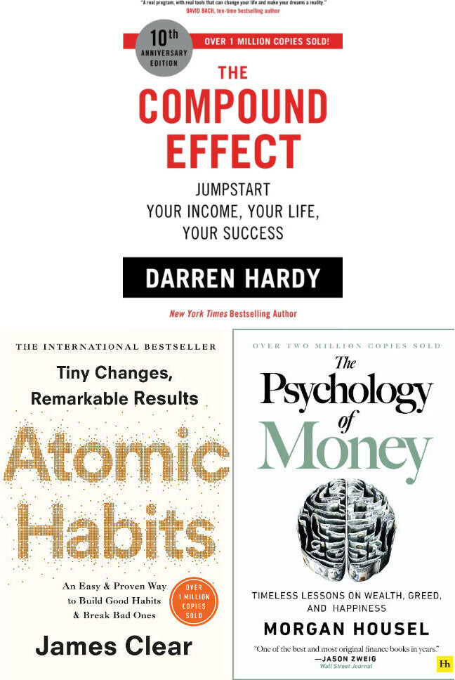 Harriman House Atomic Habits, The Compound Effect, The Psychology of Money 3 Books Collection Set