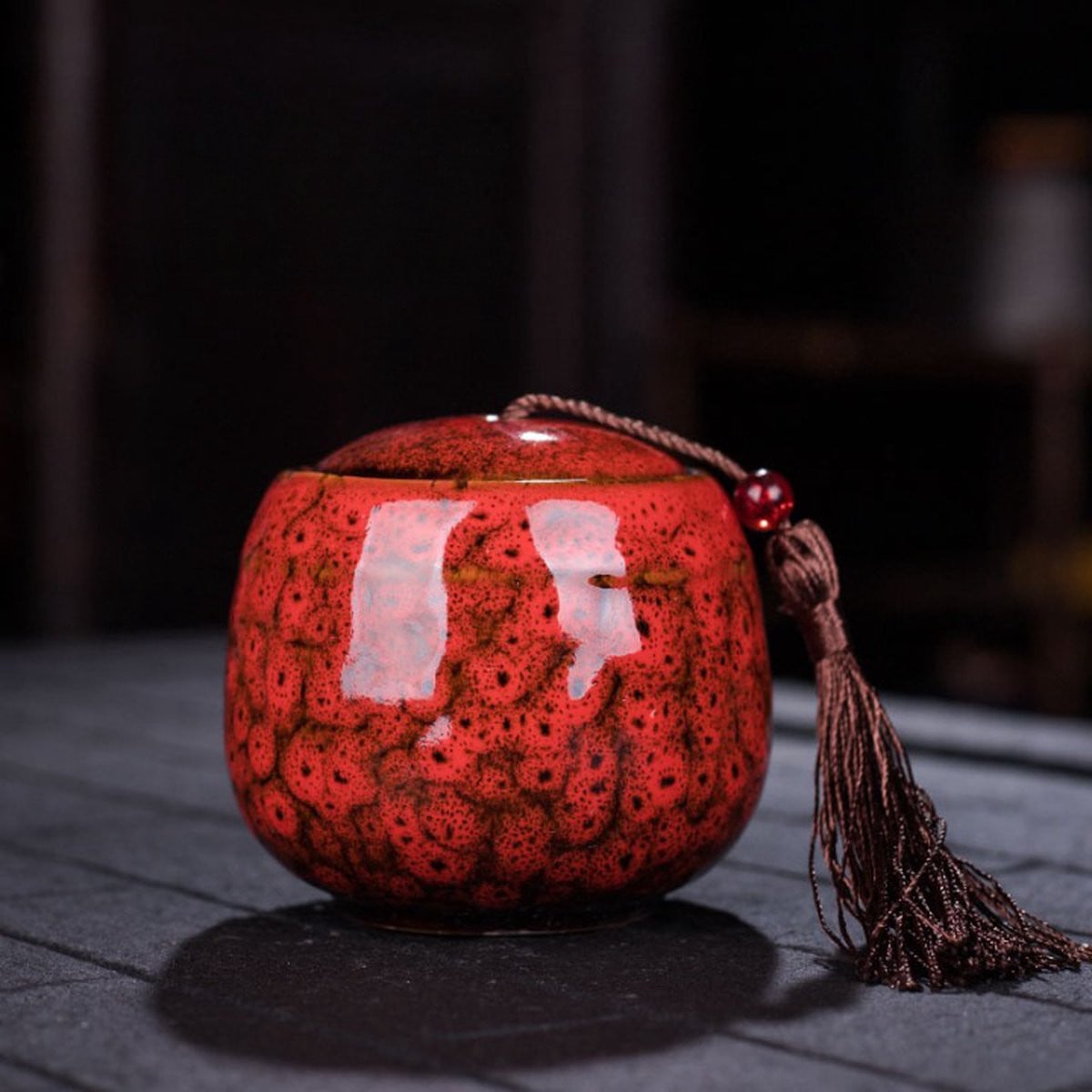 Luxe Begrafenis Urn 130ml voor Menselijk As of Huisdieren - Rood