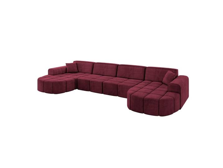 WOHNLANDSCHAFT LIVO-U2 - 400x173x79,5 cm Bordeauxrot