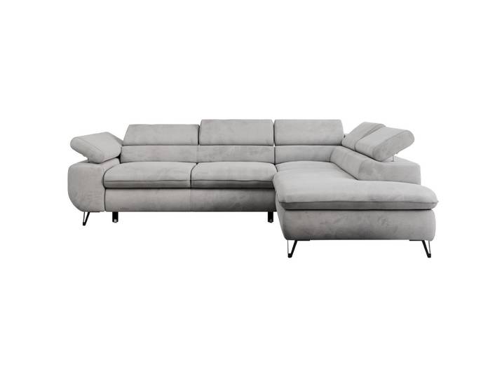 ECKSOFA PETER L Hellgrau Velvet - Rechts Seite