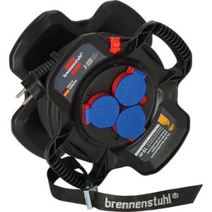 Brennenstuhl Kabeltrommel X-Gum Kabelhaspel, für außen IP44, 6x Schutzkontaktsteckdosen, Kabeltyp H07RN 2,5 mm², 10 m