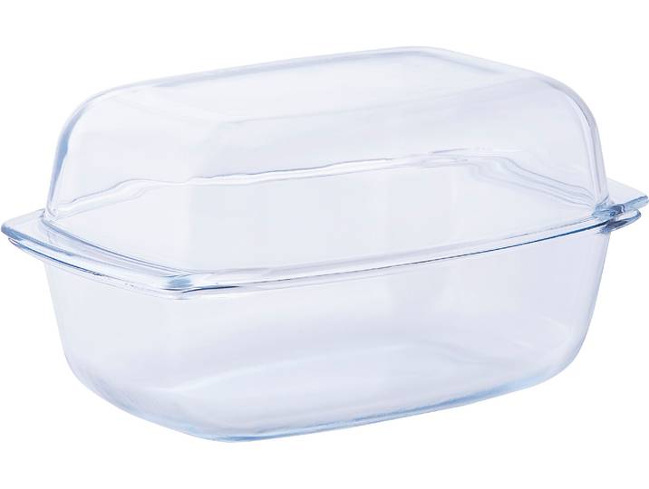 Auflaufform VAN WELL, transparent, B:21,5cm T:34cm, Glas, Auflaufformen, Auflaufform, feuerfestes Glas, 7 Liter