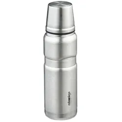 Relaxdays Trinkflasche mit Becher 500 ml Schwarz,Silber