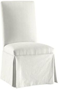 Parsons Chair Slipcover Only - Suzanne Kasler Signature 13oz Linen - Blanc - Ballard Designs