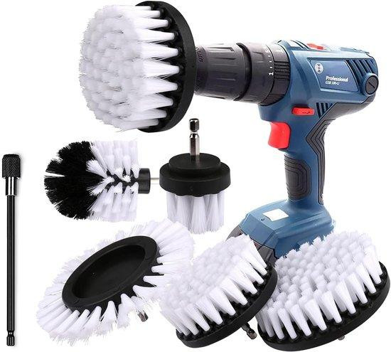 Unyqoos 6-delige borstelset voor boormachines met nylonborstels en polypropyleen voor tegels, voegen, tapijt, auto en keuken