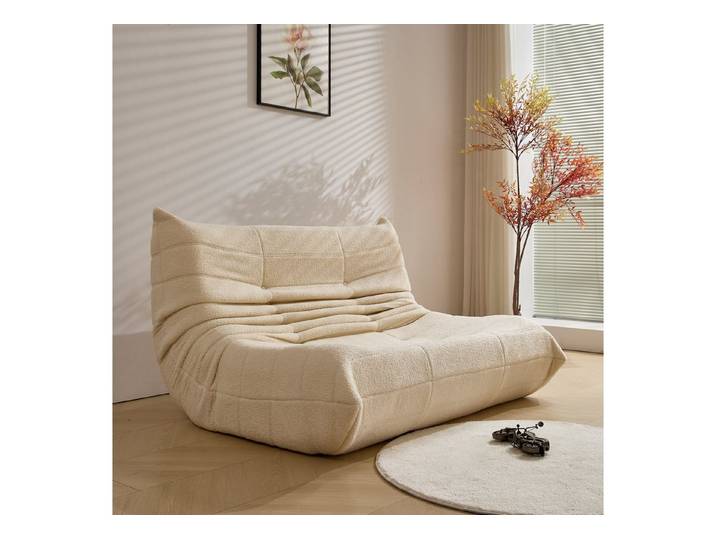 REDOM Sitzsack 2-Sitzer 149x114x82 cm Lazy Sofa aus kuscheligem Teddyfleece (Ergonomischem Design und maximalem Komfort, 1 St., Ergonomische Form, skandinavisches Design für höchsten Sitzkomfort), ideal für Wohnzimmer & Entspannung – sofort nutzbar