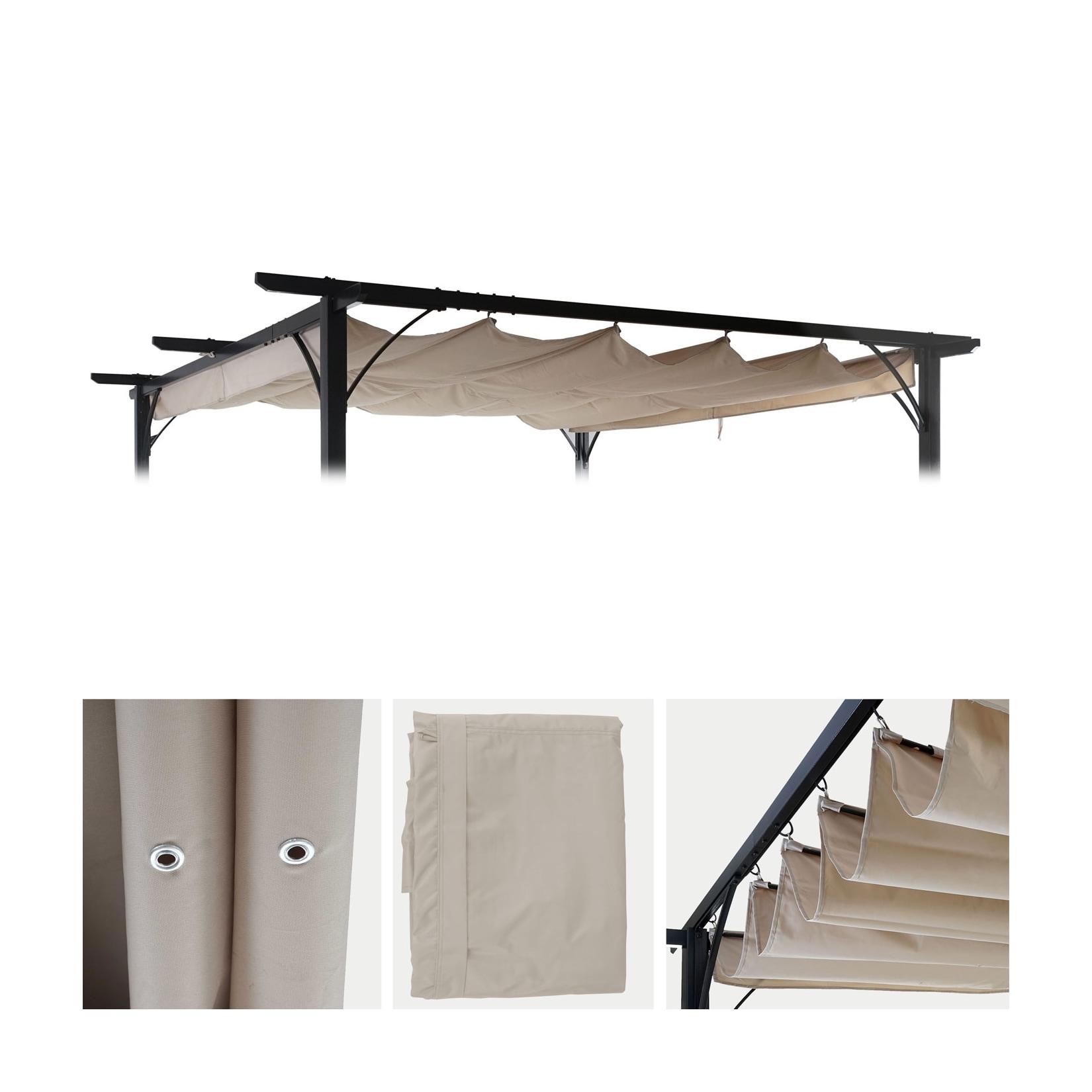 Ersatzbezug 370x300cm für Dach Pergola Pavillon MCW-C42 3,5x3,5m ~ creme