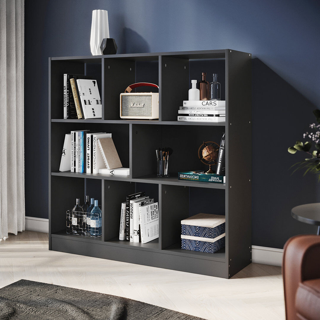 17 Stories 100 cm H x 100 cm W Bookcase Black