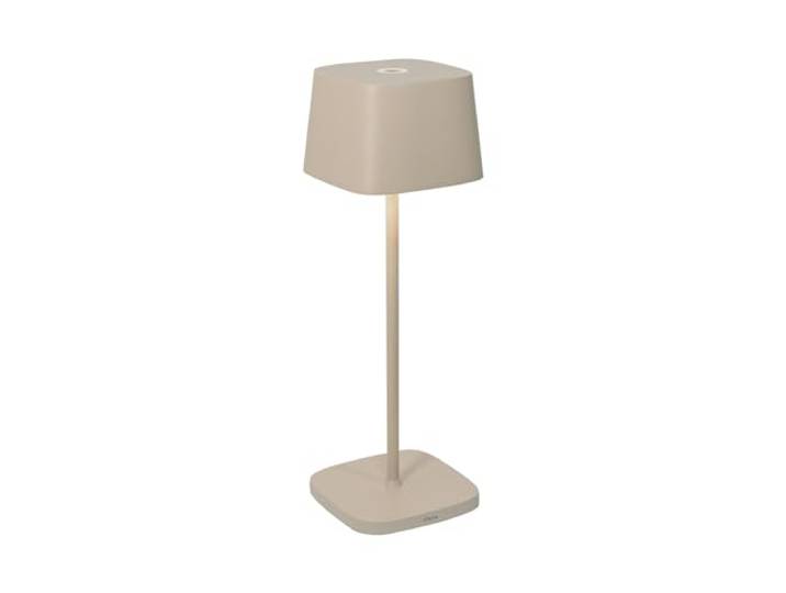 Zafferano, Ofelia Lampe, Kabellose, Wiederaufladbare Tischlampe mit Touch Control, Auch für den Außenbereich Geeignet, Dimmer, 2200-3000 K, Höhe 29 cm, Farbe Sand