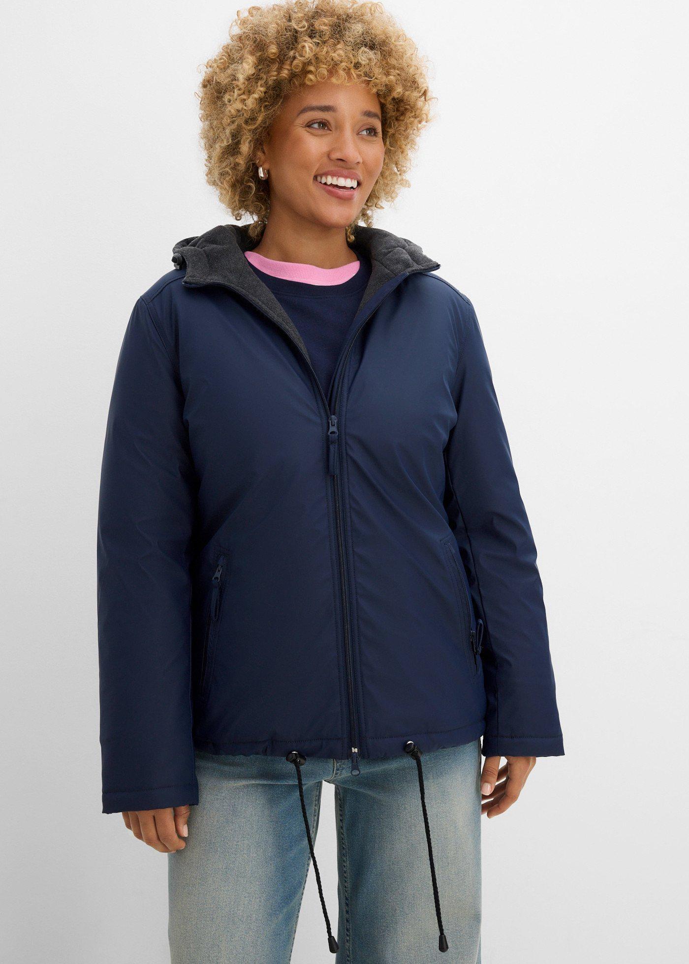 bonprix Leicht wattierte Winterjacke wasserabweisend, blau, Gr.52, Vielseitige Übergangsjacke mit großer Kapuze zum Wohlfühlen