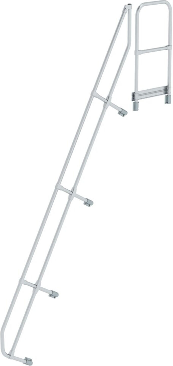 MUNK zweiter Handlauf Aluminium-Treppe mit Plattform 60° 13 Stufen (600593)
