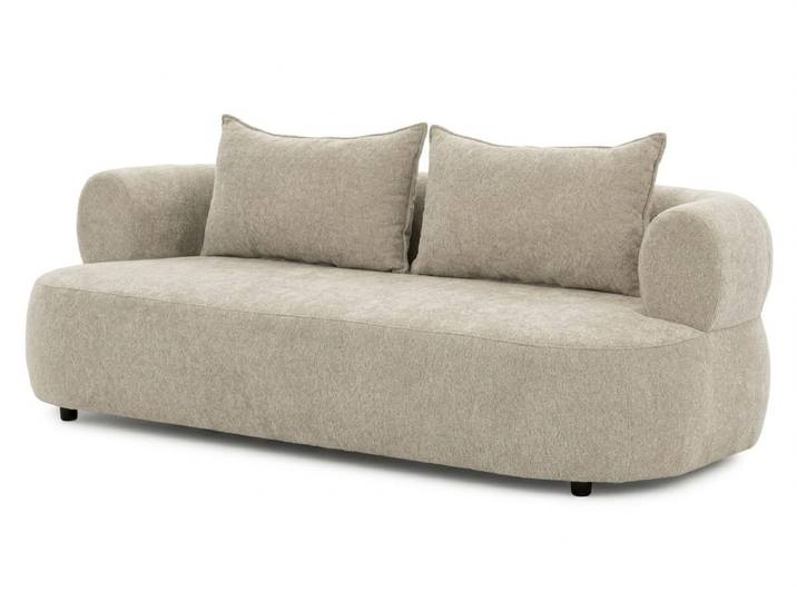 Xlmoebel 3-Sitzer Beiges 3-Sitzer-Sofa aus hochwertigem Stoff für modernes Wohnen, 1 Teile, Made in Europa