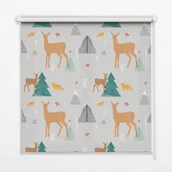 INNENROLLO - Fensterrollo - Rollo - 90x180 cm - Rehe im Wald