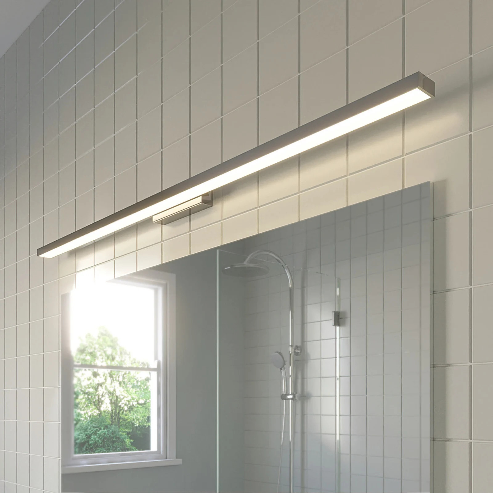 Lindby Alenia Wandlamp voor Badkamer - Wit/Chroom - Modern - Aluminium