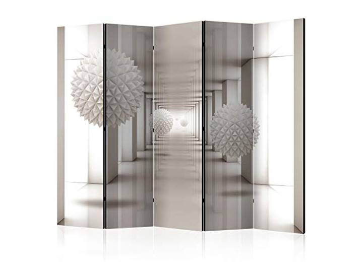 decomonkey Paravent Raumteiler Innen 3D Effect, 225x172 cm, 5-teilig Beidseitig, Abstrakt, Wohnzimmer, Room Divider, Wall, Raumteiler Stehend, Trennwand, Sichtschutz, Spanische Wand, Holz