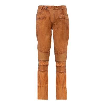 Lederhose RICANO "Lederhose Franklin", Herren, Gr. 32, Länge 34, cognac, Obermaterial: 100% Ziegennappaleder GONA., schmal, Hosen, Handgefertigt aus echtem Leder